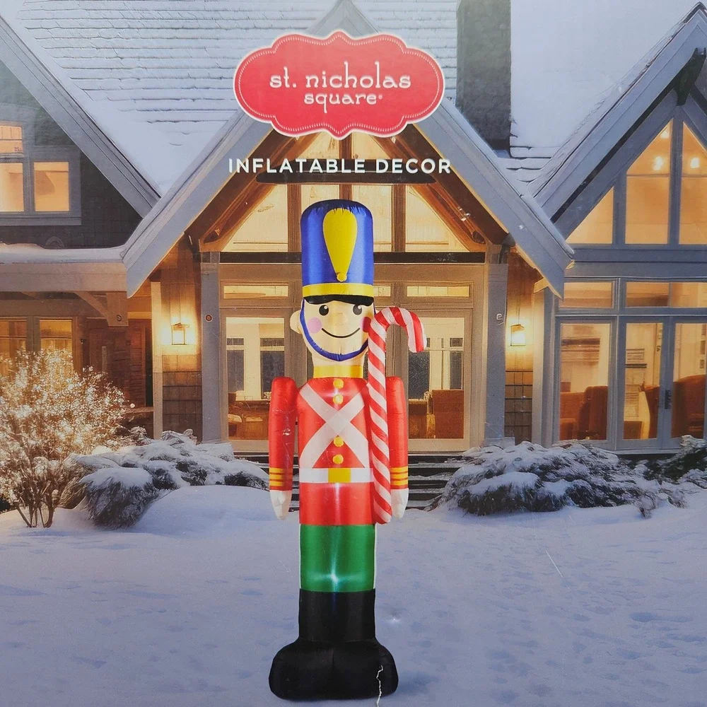 St Nicholas Square 10ft Inflatable Nutcracker Christmas Decor Indoor Outdoor New